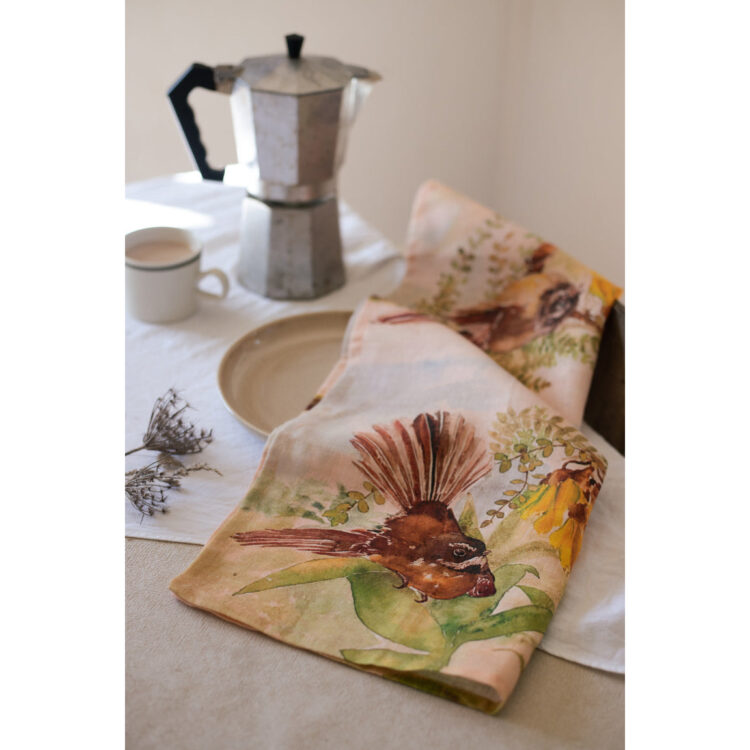 Birds of New Zealand Tea Towel - Pīwakawaka / Fantail