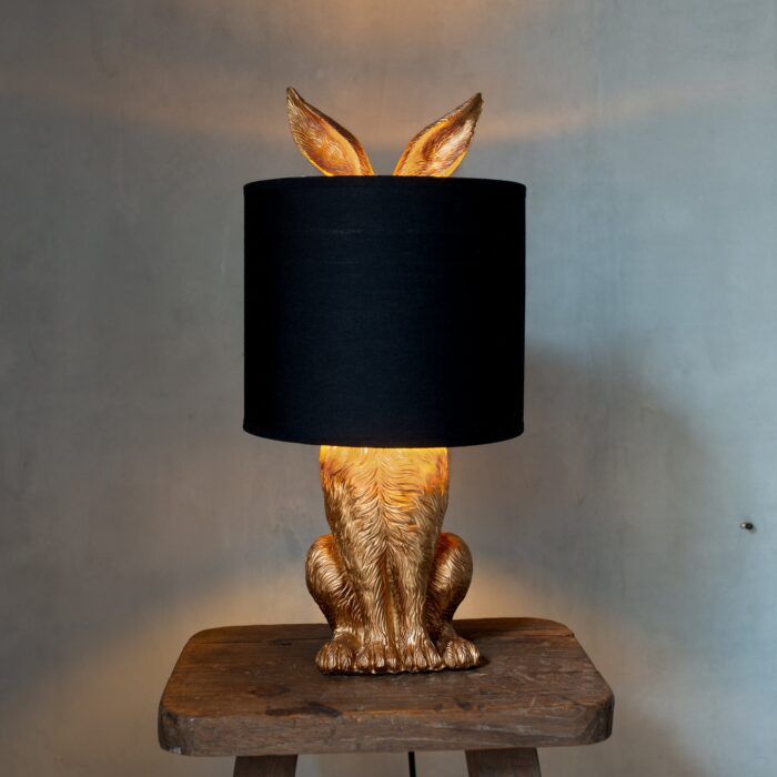 Bunny Table Lamp - Gold & Black